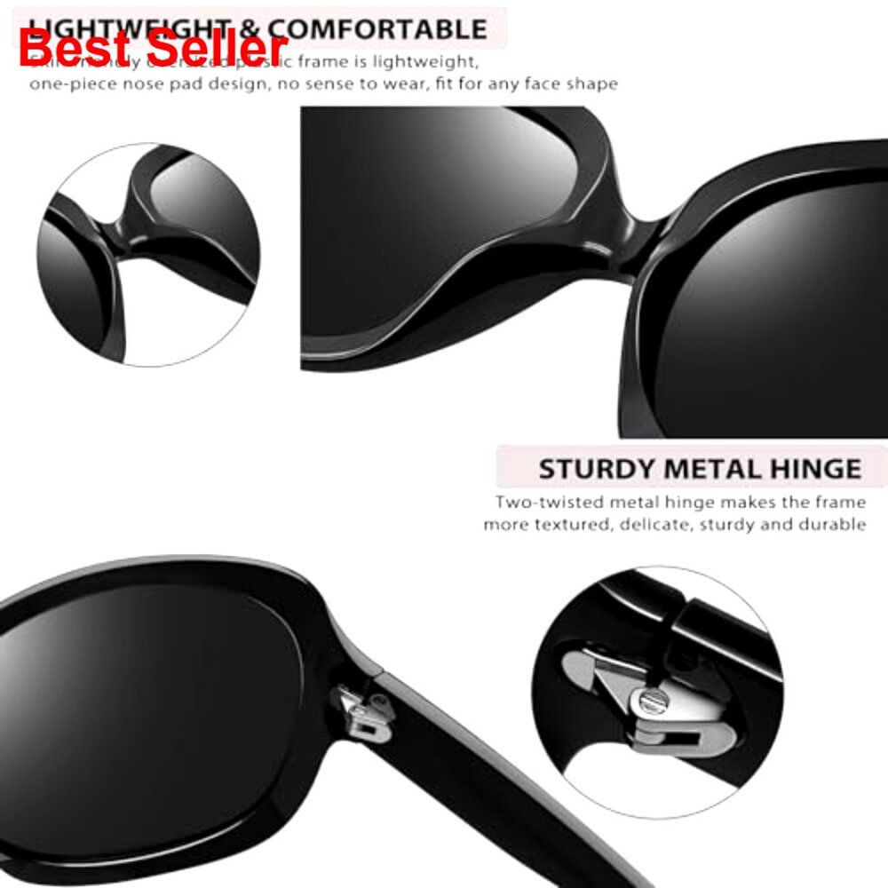 Oversized Polarized Sunglasses UV Protective Large Frame Driving - Picture 5 of 7